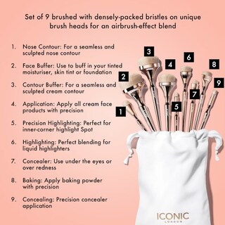 Foto 2 | Set De Brochas De Maquillaje Iconic London Luxury Blend Buff Polish - Venta Internacional.