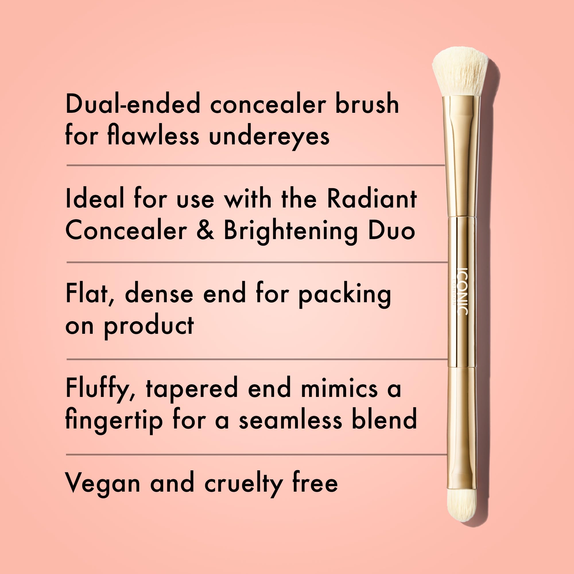 Foto 3 pulgar | Corrector Duo Brush Iconic London Buff And Blend Vegan - Venta Internacional.