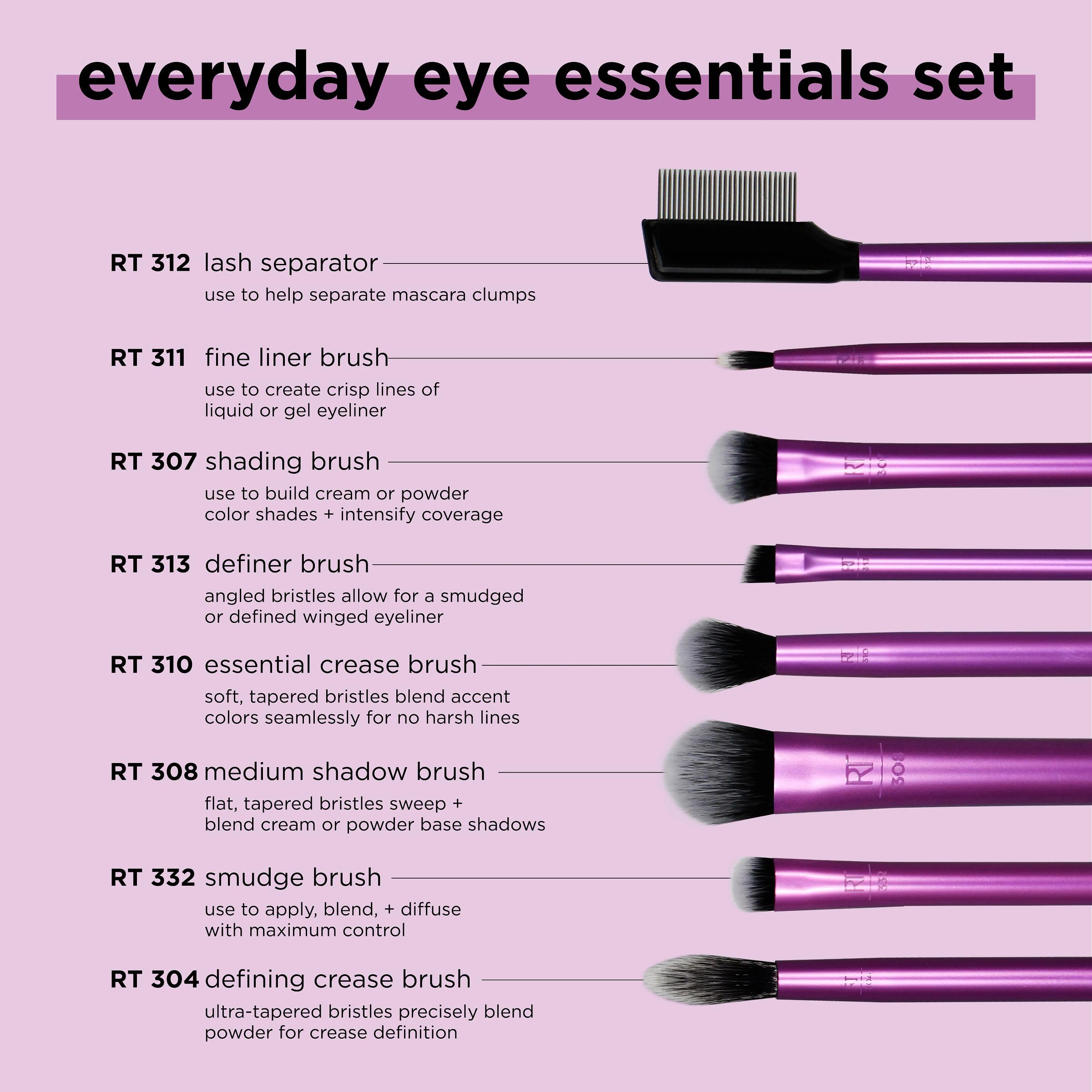 Foto 5 pulgar | Kit De Brochas De Maquillaje Real Techniques Everyday Eye Essentials, 8 Unidades - Venta Internacional.