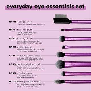 Foto 4 | Kit De Brochas De Maquillaje Real Techniques Everyday Eye Essentials, 8 Unidades - Venta Internacional.
