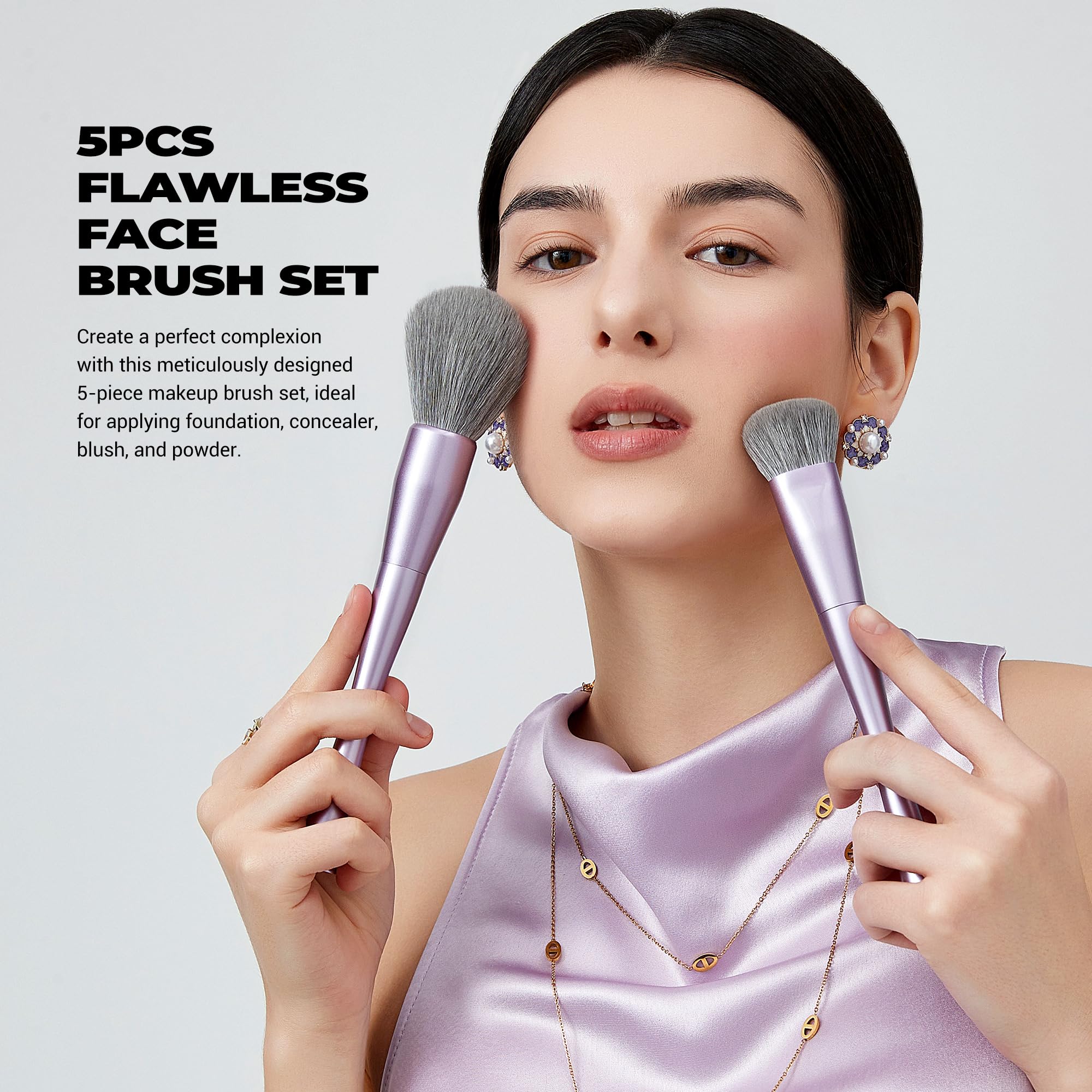 Foto 2 | Set De Brochas De Maquillaje Jessup Face T514, 5 Unidades, Color Morado Sintético - Venta Internacional.