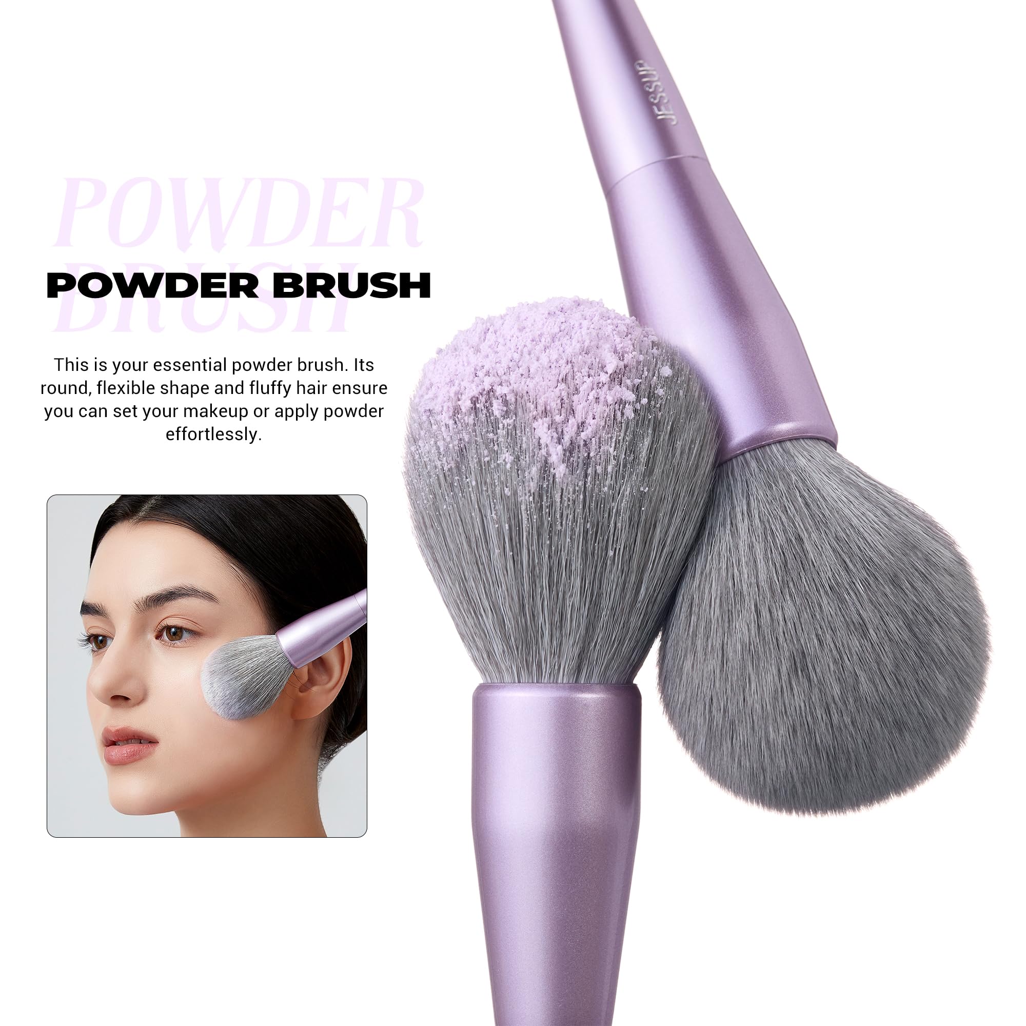 Foto 6 pulgar | Set De Brochas De Maquillaje Jessup Face T514, 5 Unidades, Color Morado Sintético - Venta Internacional.