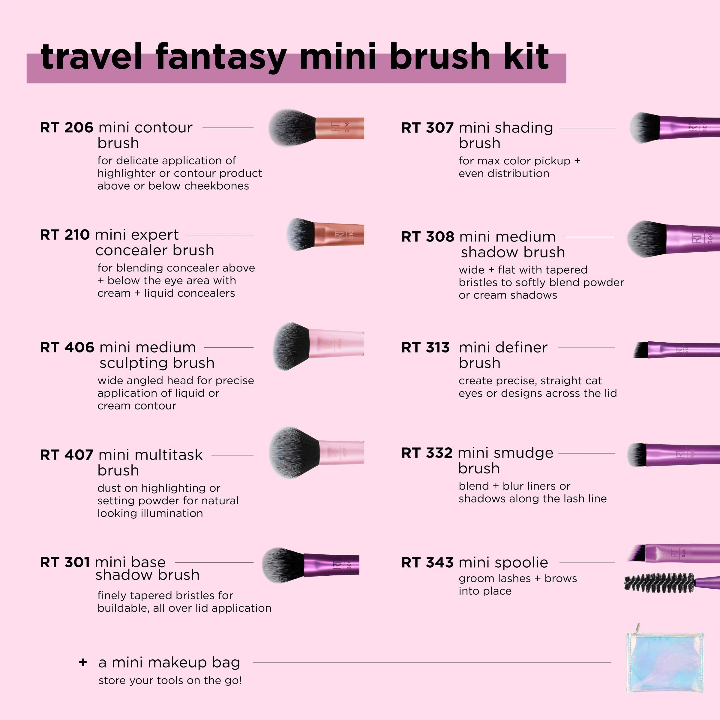 Foto 6 | Set De Brochas De Maquillaje Real Techniques Travel Fantasy, 11 Piezas - Venta Internacional.