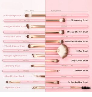 Foto 2 | Xtellar - Exquisito Set De 15 Brochas De Maquillaje Profesional En Rosa