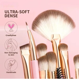 Foto 4 | Xtellar - Exquisito Set De 15 Brochas De Maquillaje Profesional En Rosa