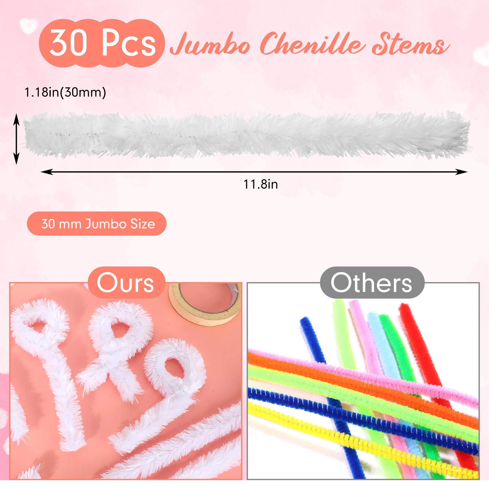 Foto 2 | Limpiapipas Hotop, Extra Gruesos, 30 Mm, Tamaño Jumbo, 30 Unidades, Color Blanco - Venta Internacional.