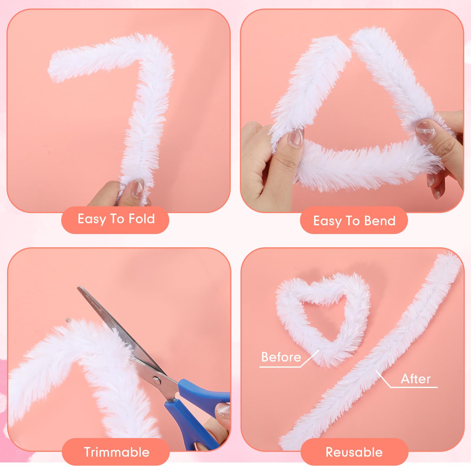 Foto 3 | Limpiapipas Hotop, Extra Gruesos, 30 Mm, Tamaño Jumbo, 30 Unidades, Color Blanco - Venta Internacional.