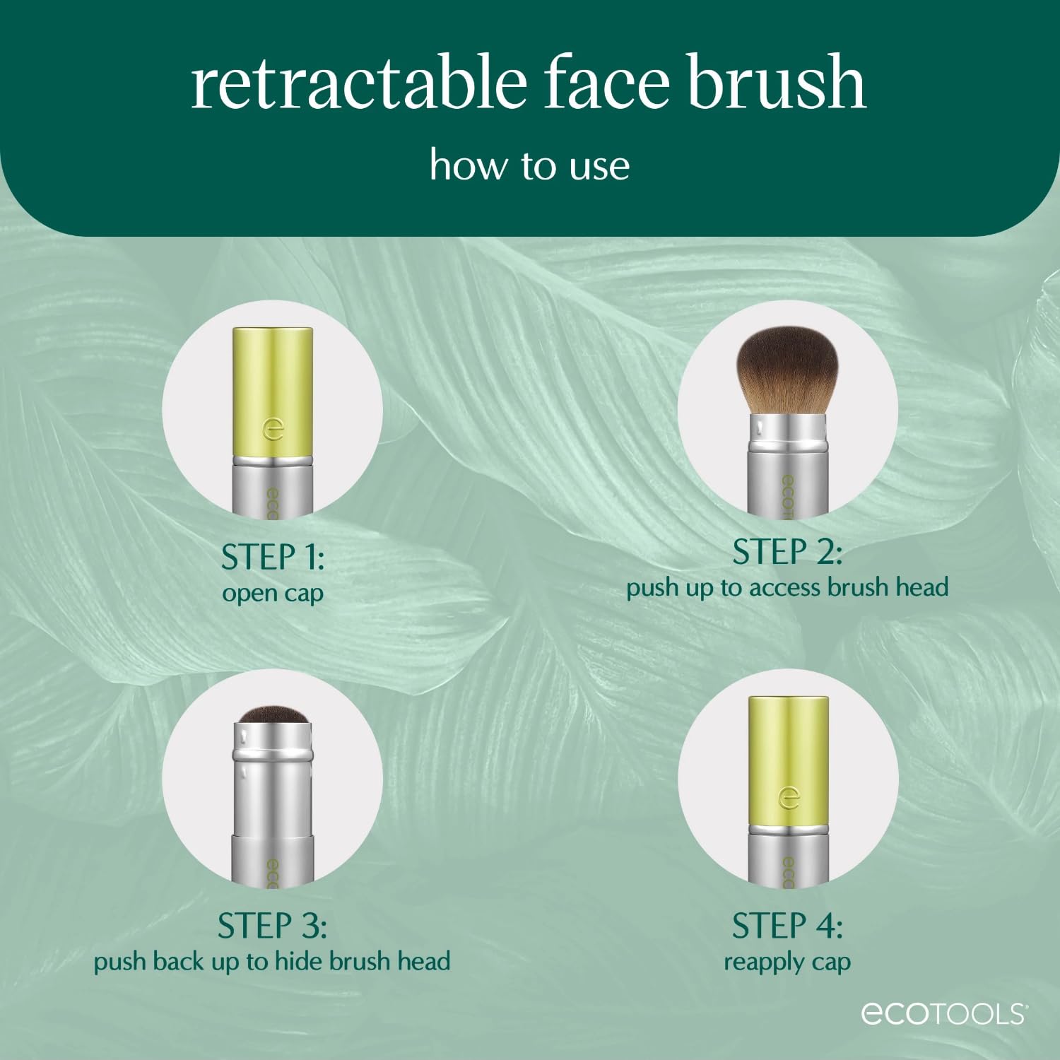 Foto 4 | Brocha De Maquillaje Ecotools Retráctil Kabuki Face, 1 Unidad - Venta Internacional.