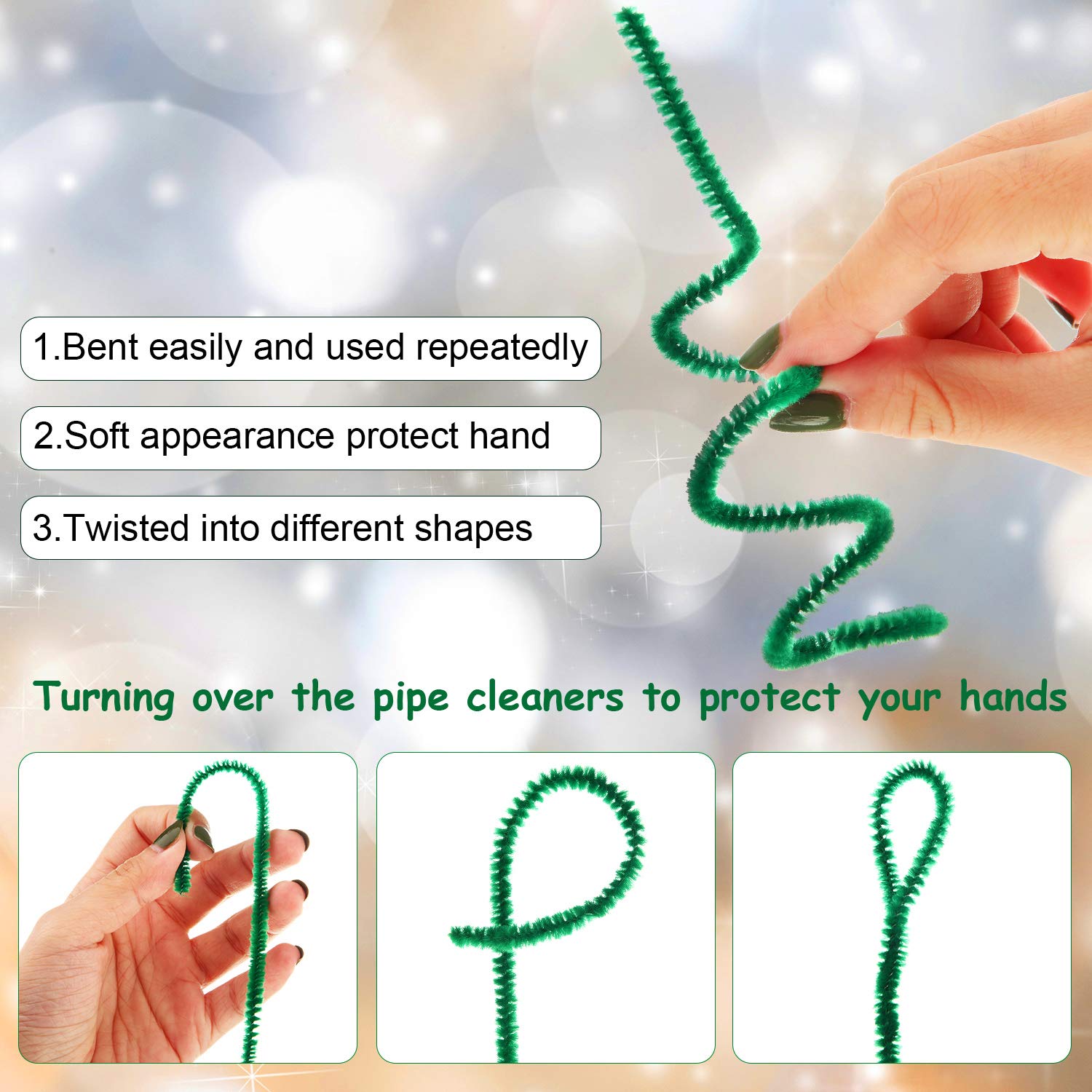 Foto 5 pulgar | Limpiapipas Bbto Jumbo Chenille Stem 400 Piezas (verde) - Venta Internacional.