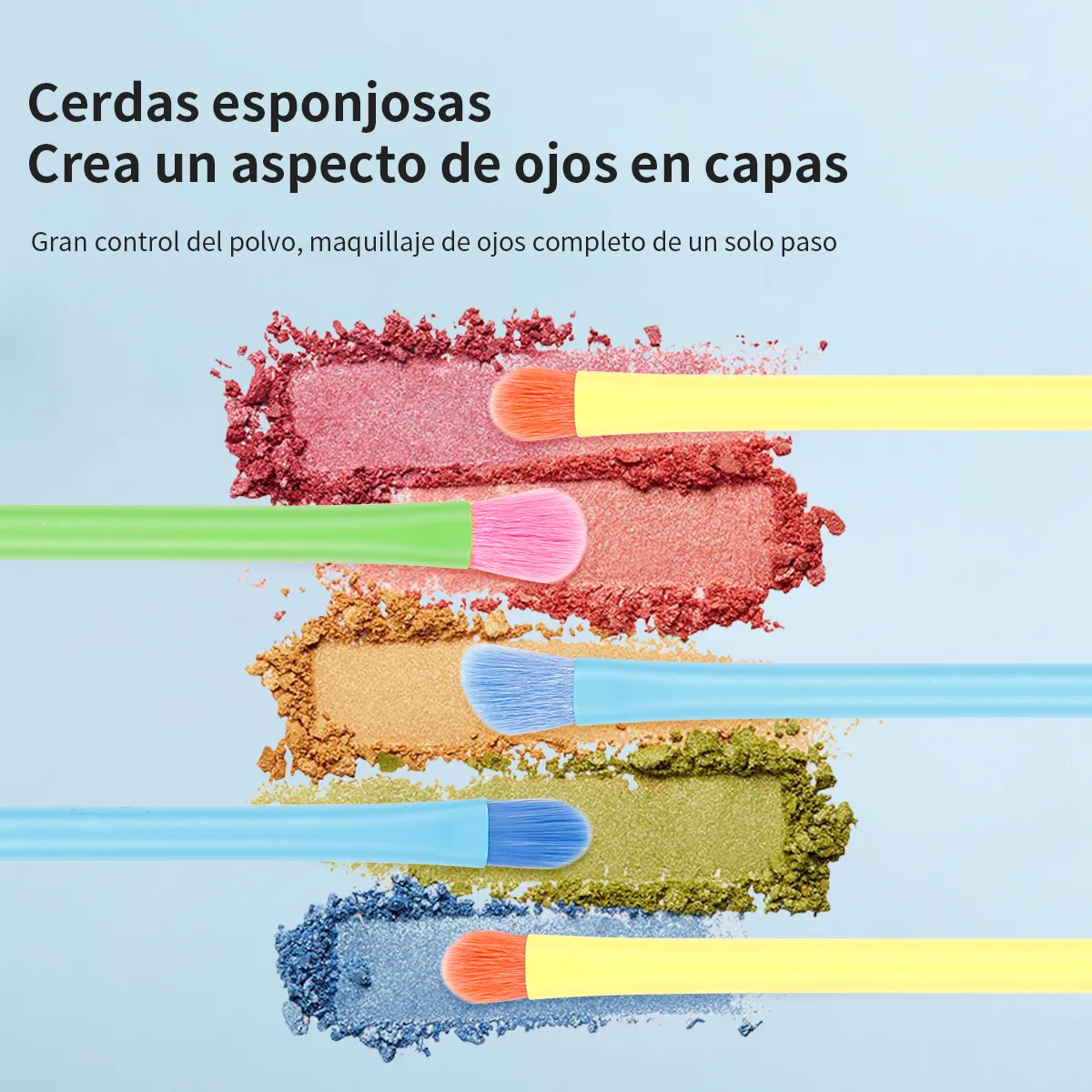 Foto 5 pulgar | Brochas Para Ojos Colores 16pz Lab.g Multicolor