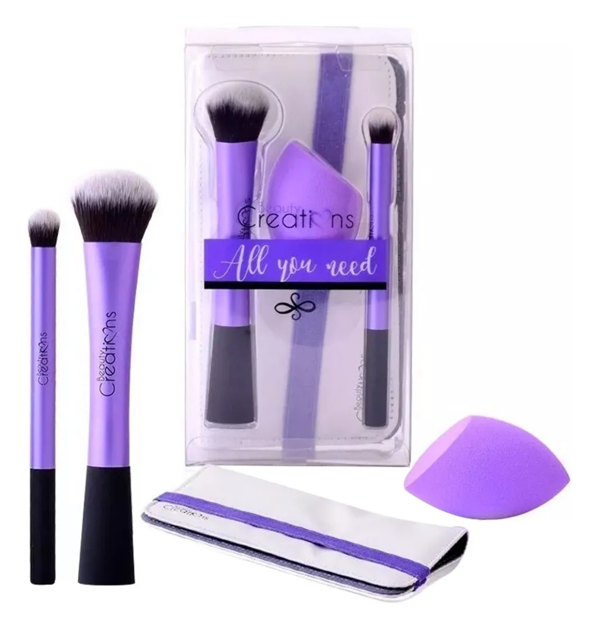Set De Brochas All You Need Morado Beauty Creations