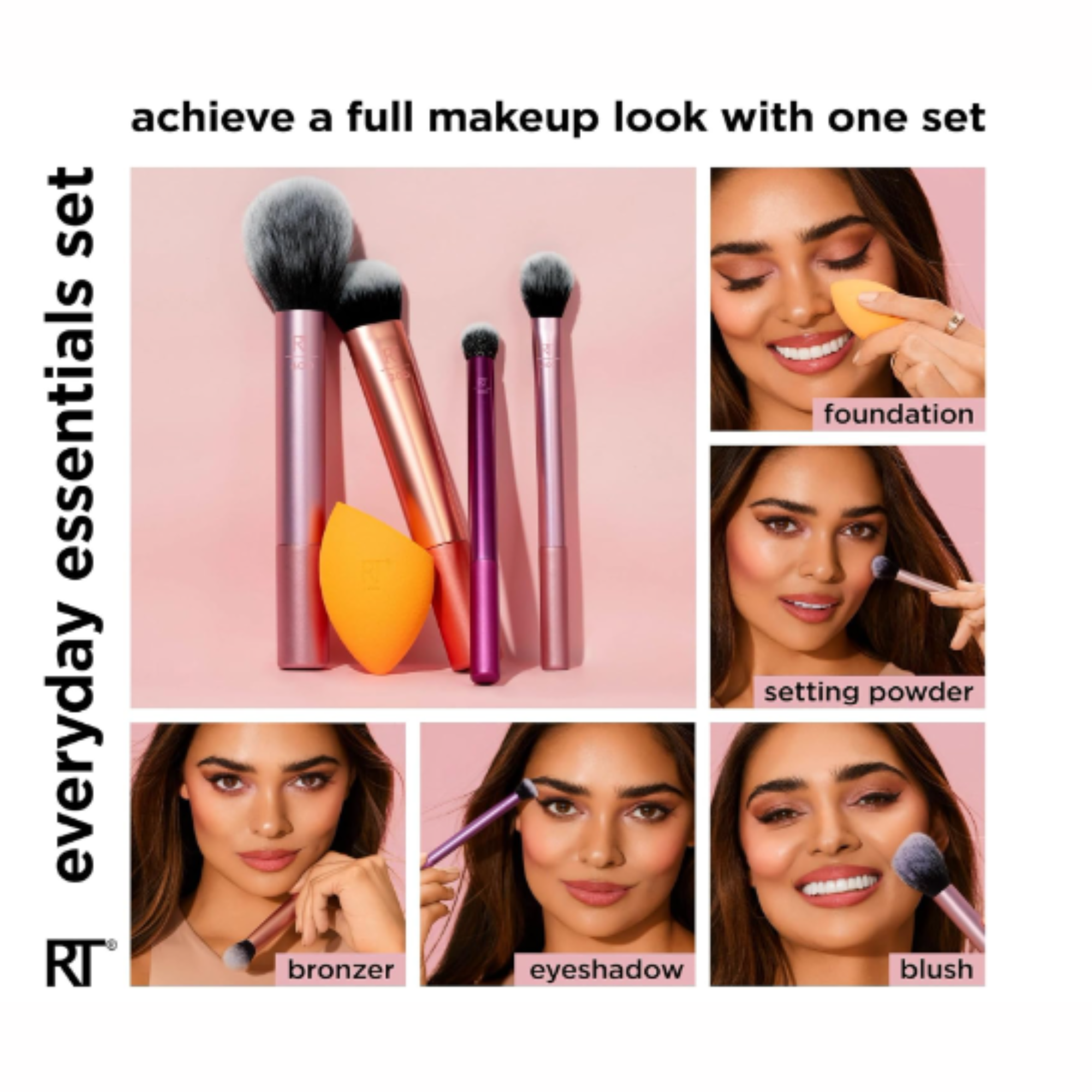 Foto 4 pulgar | Real Techniques Everyday Essentials Kit De Brochas De Maquillaje