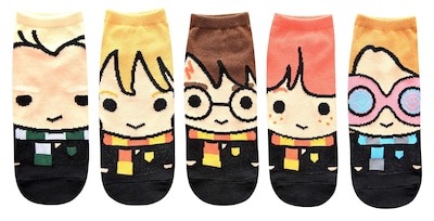 Foto 1 | Pack De 5 Calcetines Tobilleros Con Diseño Artístico De Harry Potter, Bonito Personaje De Chibi - Venta Internacional.