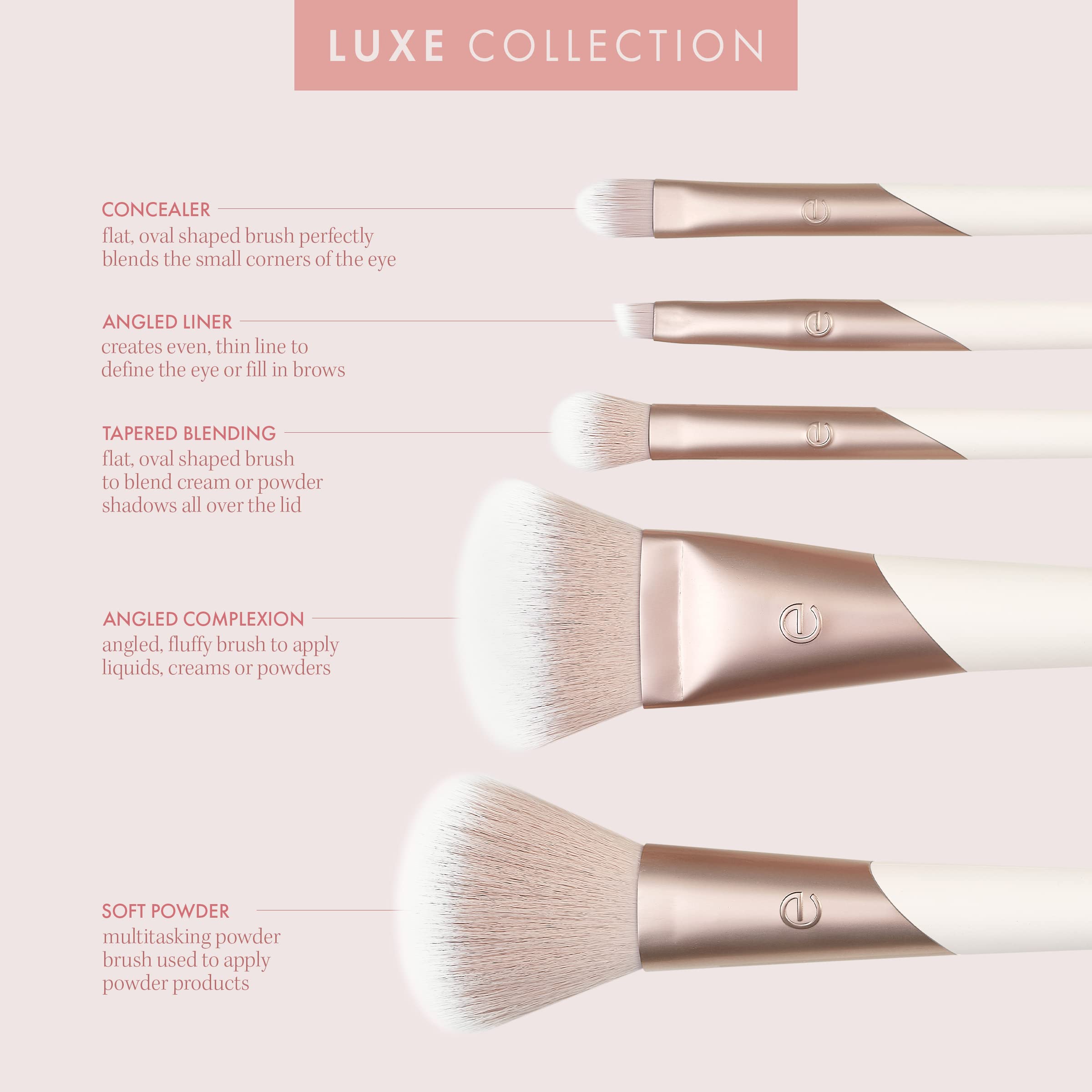 Foto 4 | Juego De Cepillos Ecotools Luxe Natural Elegance Professional, 5 Piezas - Venta Internacional.