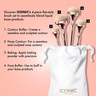 Foto 2 | Set De Brochas De Maquillaje Iconic London Luxury Hd Blend Base Set - Venta Internacional.
