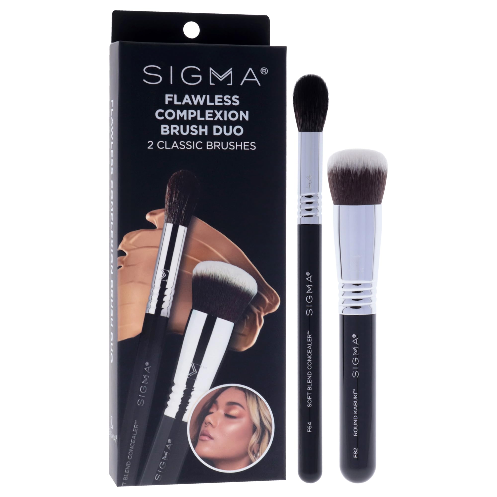 Foto 4 pulgar | Brush Duo Sigma Flawless Complexion F82 Round Kabuki F64 - Venta Internacional.