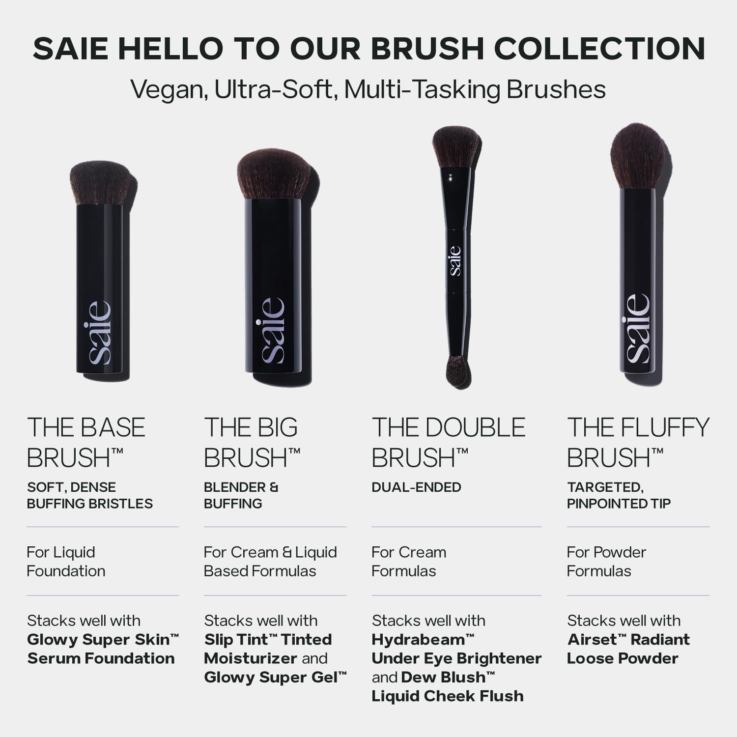 Foto 6 pulgar | Brocha De Maquillaje Saie The Base Brush  Sintética Ultrasuave - Venta Internacional.