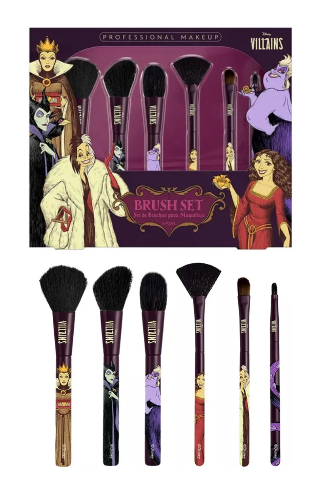 Set De 6 Brochas Villanas Multicolor Disney