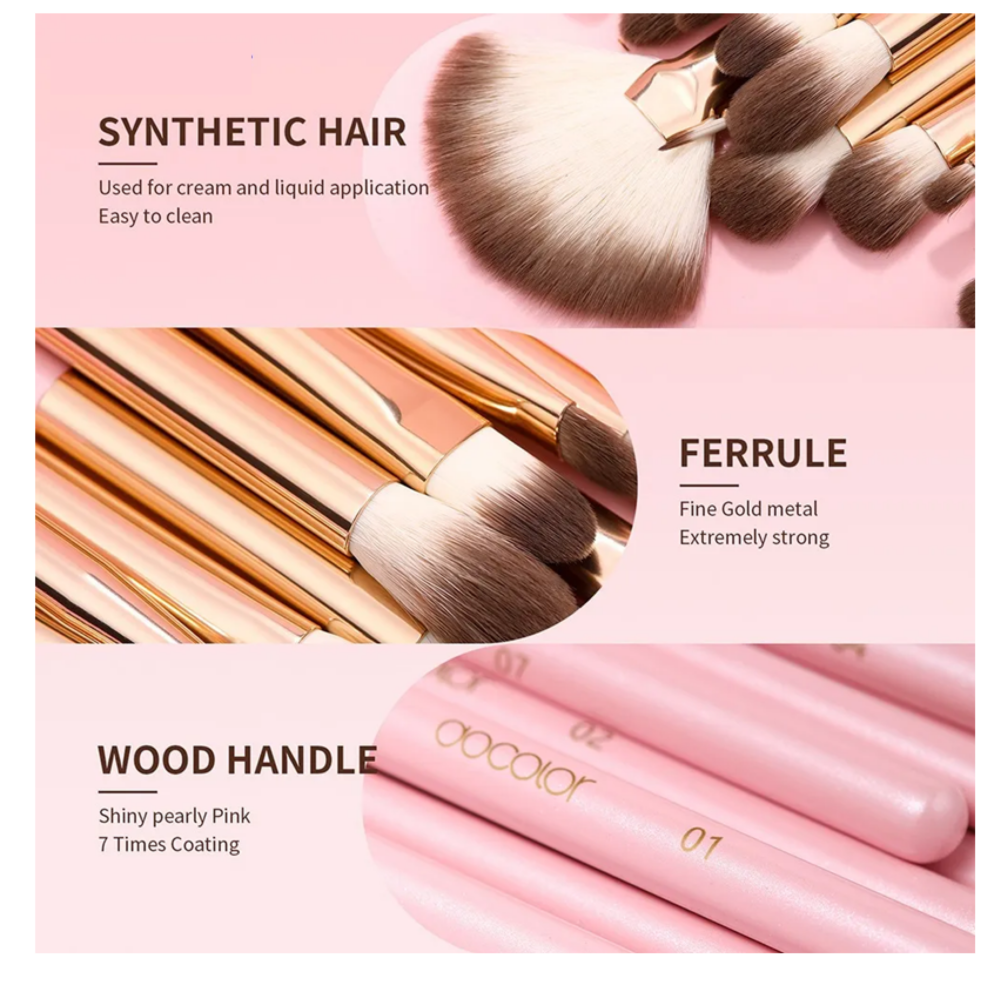 Foto 4 pulgar | 15 Brochas De Maquillaje Belug  Rosa