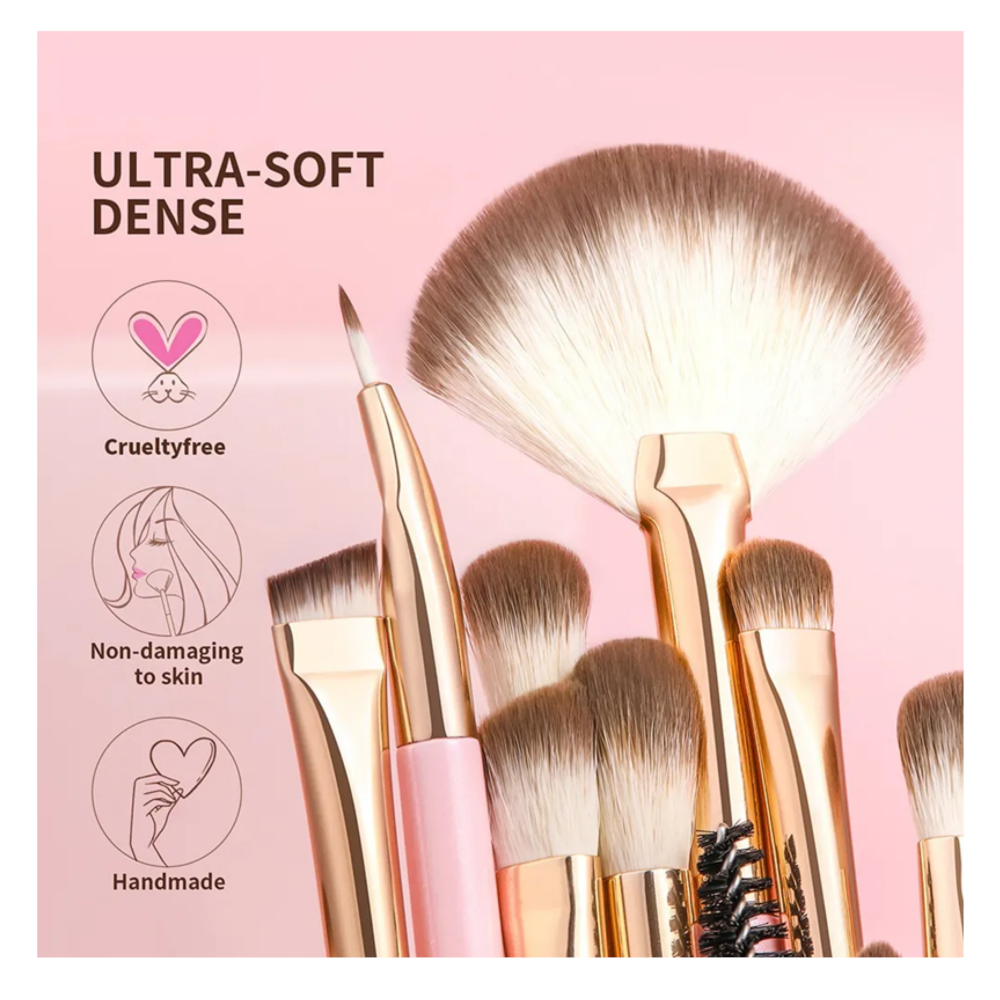 Foto 5 pulgar | 15 Brochas De Maquillaje Belug  Rosa