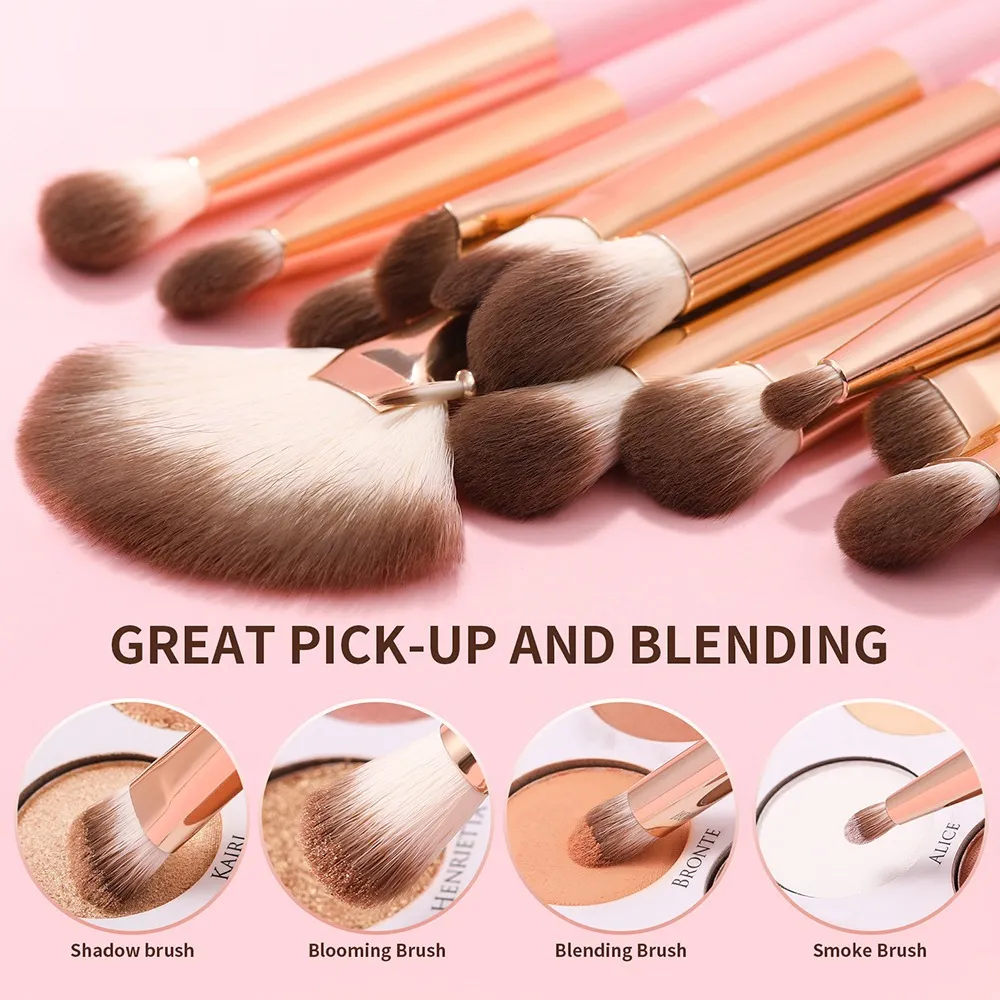 Foto 4 | Set De 15 Brochas  Belug De Maquillaje Rosa