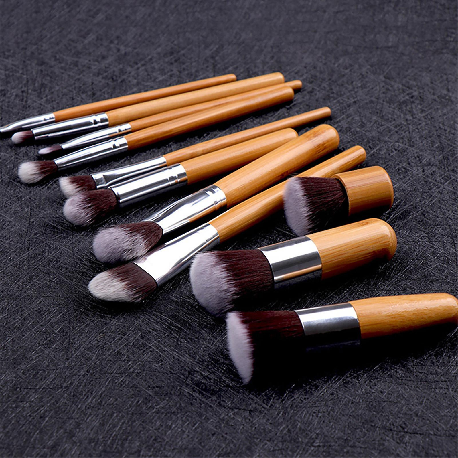 Foto 4 pulgar | Set De Brochas De Maquillaje Huoguo 11 Bamboo Con Bolsa De Fibra Sintética - Venta Internacional.