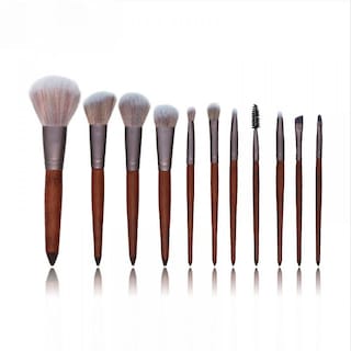 Foto 3 | Juego De Brochas De Maquillaje Huoguo 11 Unidades Sombra De Ojos Con Mango De Madera Maciza - Venta Internacional.