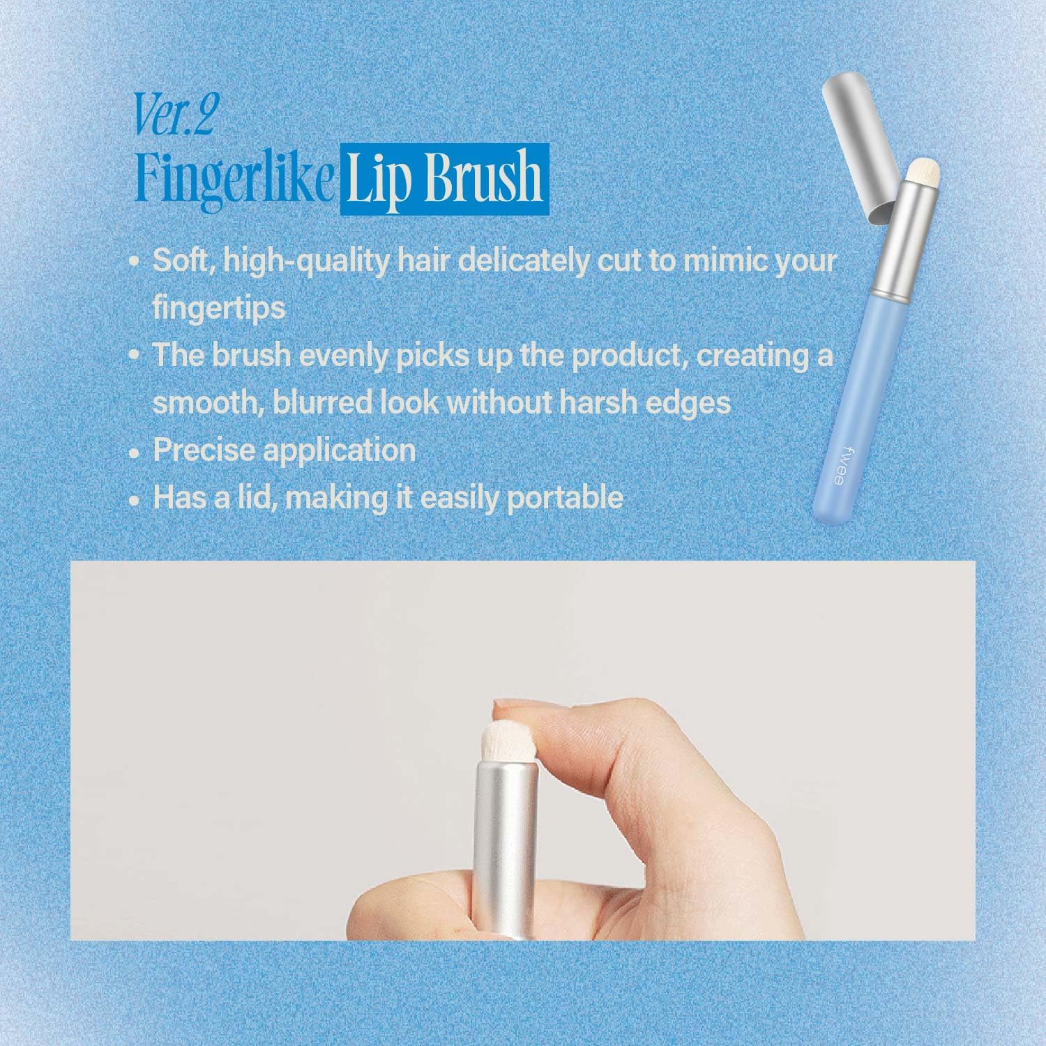 Foto 4 | Brocha De Maquillaje Para Labios Sin Silicona Similar A Un Dedo Con Tapa - Venta Internacional.