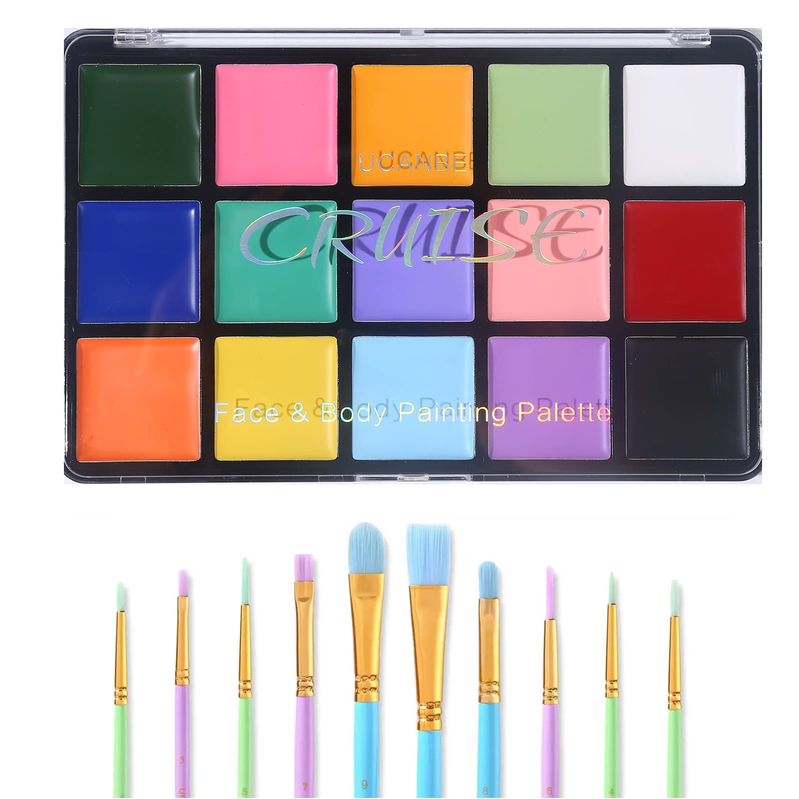 Foto 2 pulgar | Set De Pintura Facial Y Corporal Ucanbe Macaron  15 Colores Con Pinceles - Venta Internacional.