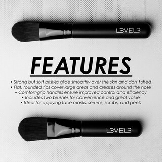 Foto 2 | Set De Cepillos Para Aplicación De Mascarillas Faciales Level 3 Black L3 - Venta Internacional.