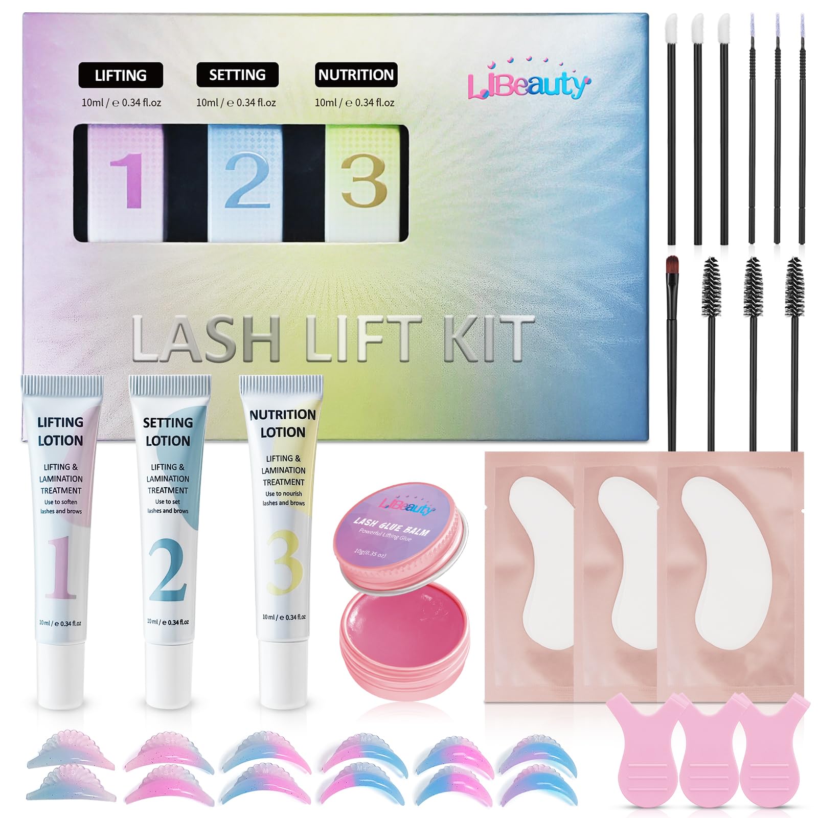 Foto 1 | Kit De Estiramiento De Pestañas Libeauty Tube Design Con Pegamento  Bálsamo Y Kit Para Cejas - Venta Internacional.