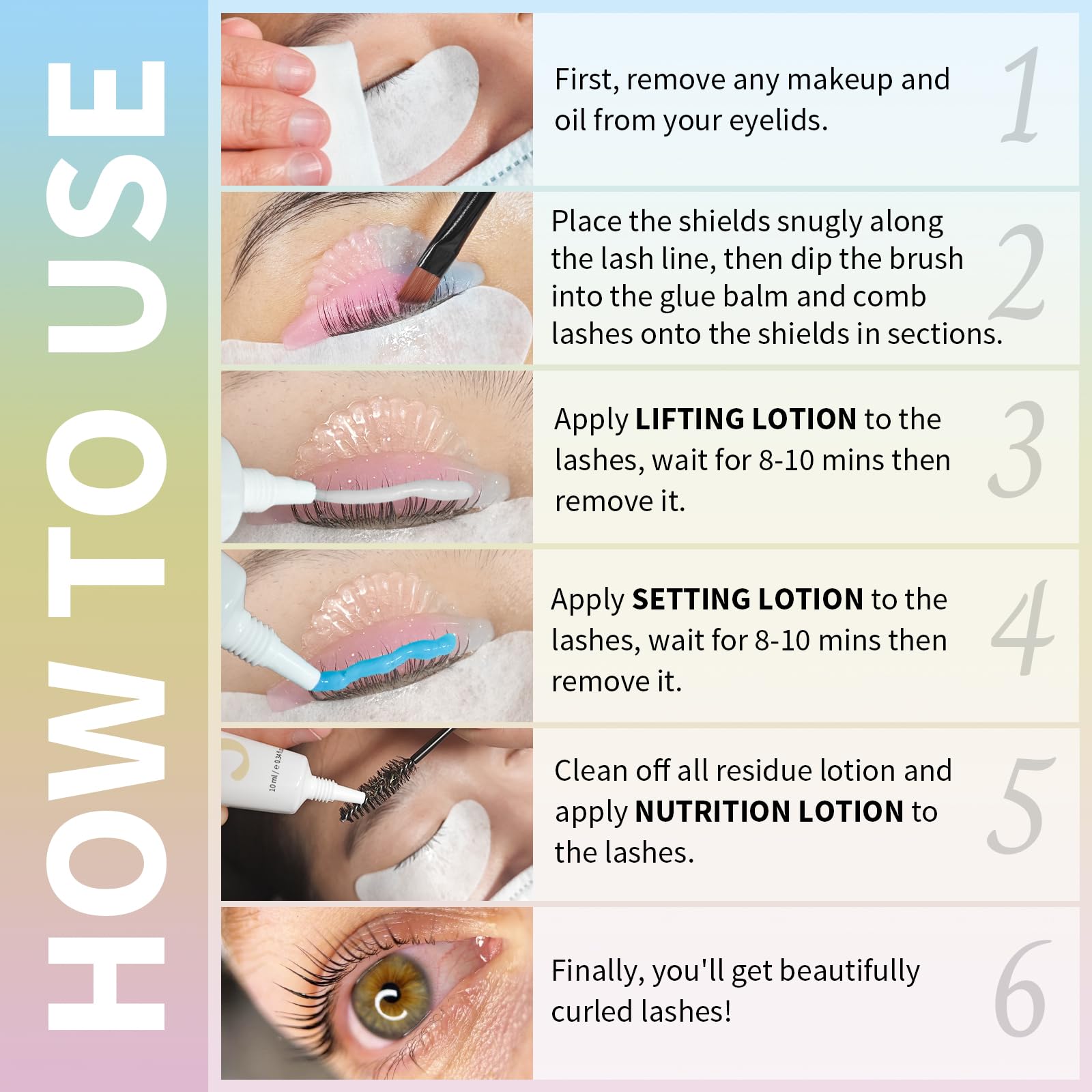Foto 5 | Kit De Estiramiento De Pestañas Libeauty Tube Design Con Pegamento  Bálsamo Y Kit Para Cejas - Venta Internacional.