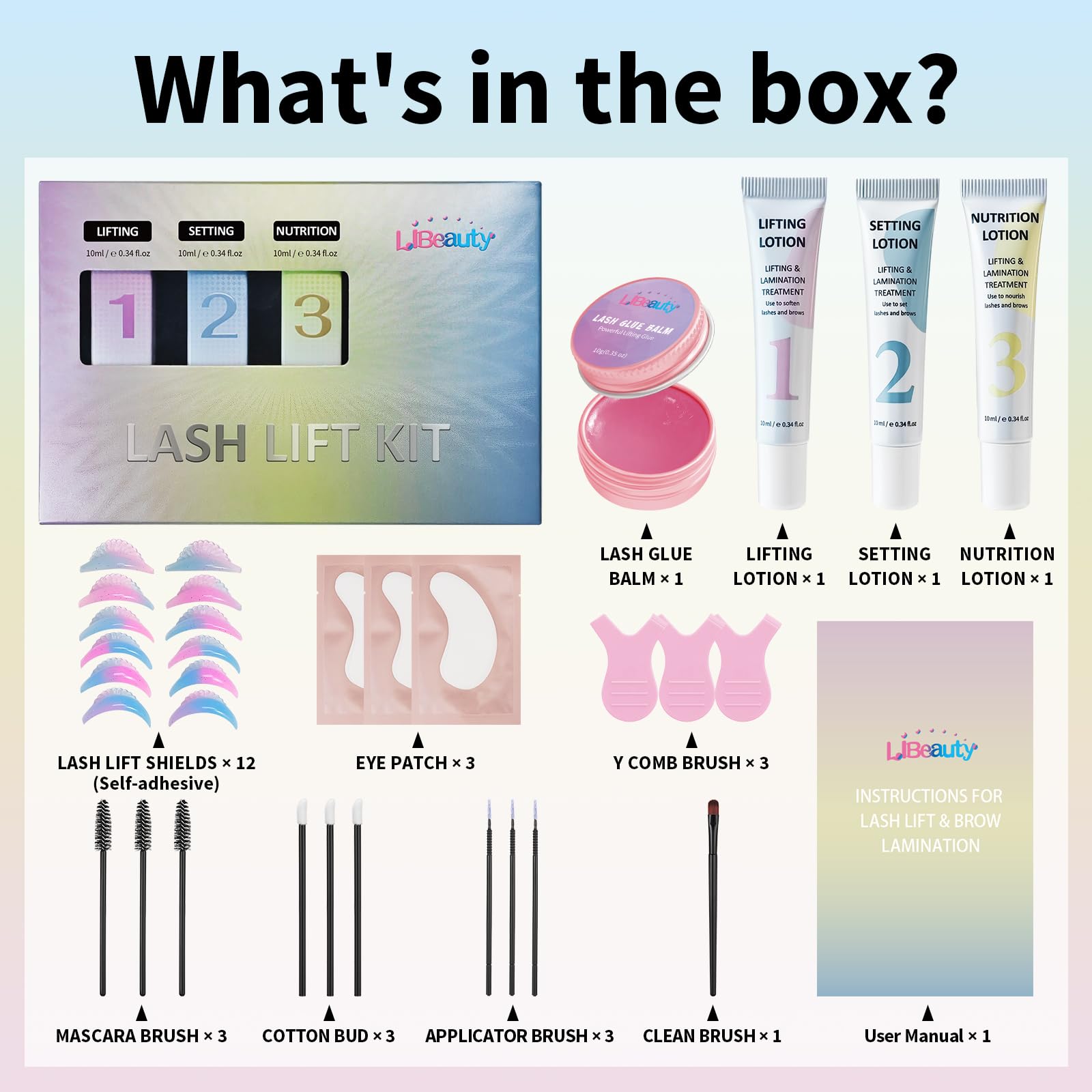 Foto 7 pulgar | Kit De Estiramiento De Pestañas Libeauty Tube Design Con Pegamento  Bálsamo Y Kit Para Cejas - Venta Internacional.