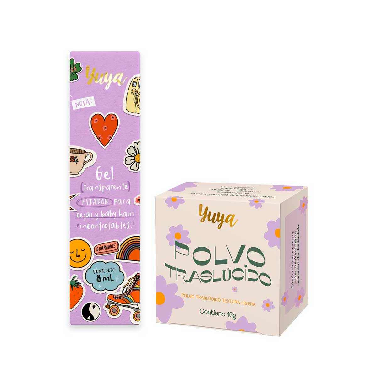 Set Polvo Traslúcido Yuya con Ingredientes Naturales + Gel Fijador Para Cejas