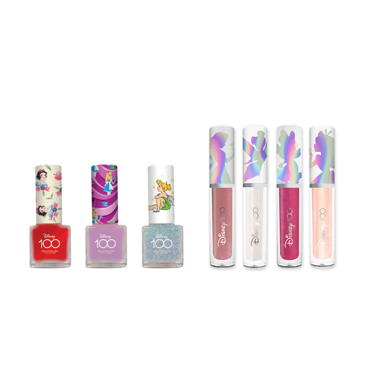 3 Esmaltes Artistas Mix Disney 100 + 4 Labiales Holográfico Disney DiMakRos3667 Multicolor