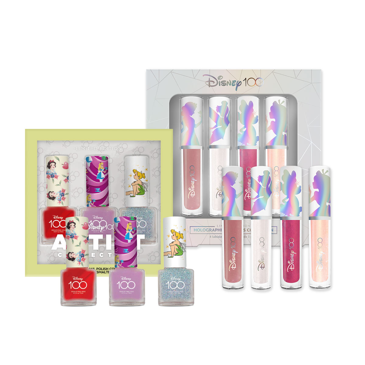 Foto 4 pulgar | 3 Esmaltes Artistas Mix Disney 100 + 4 Labiales Holográfico Disney DiMakRos3667 Multicolor