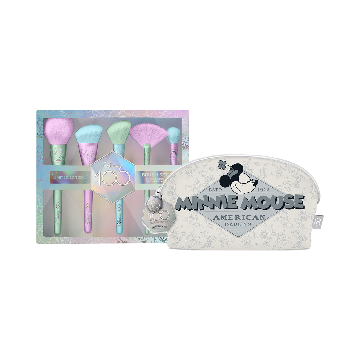 Foto 3 pulgar | 5 Brochas Holographic + Cosmetiquera Minnie Disney DiVarRos3209 Multicolor