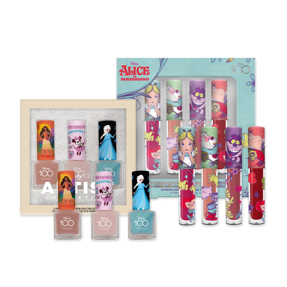 Foto 4 pulgar | Set de 3 Esmaltes con 4 Labiales Disney Mix de Personajes 7 piezas