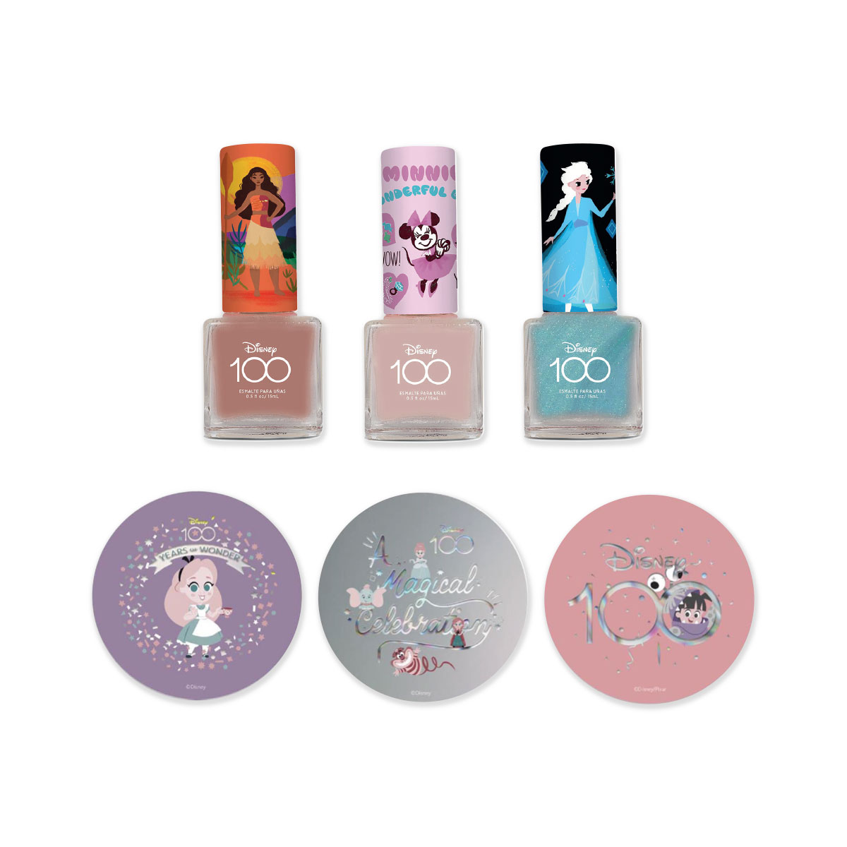 Set de 3 Esmaltes con 3 Bálsamos Disney Mix de Personajes 6 Piezas