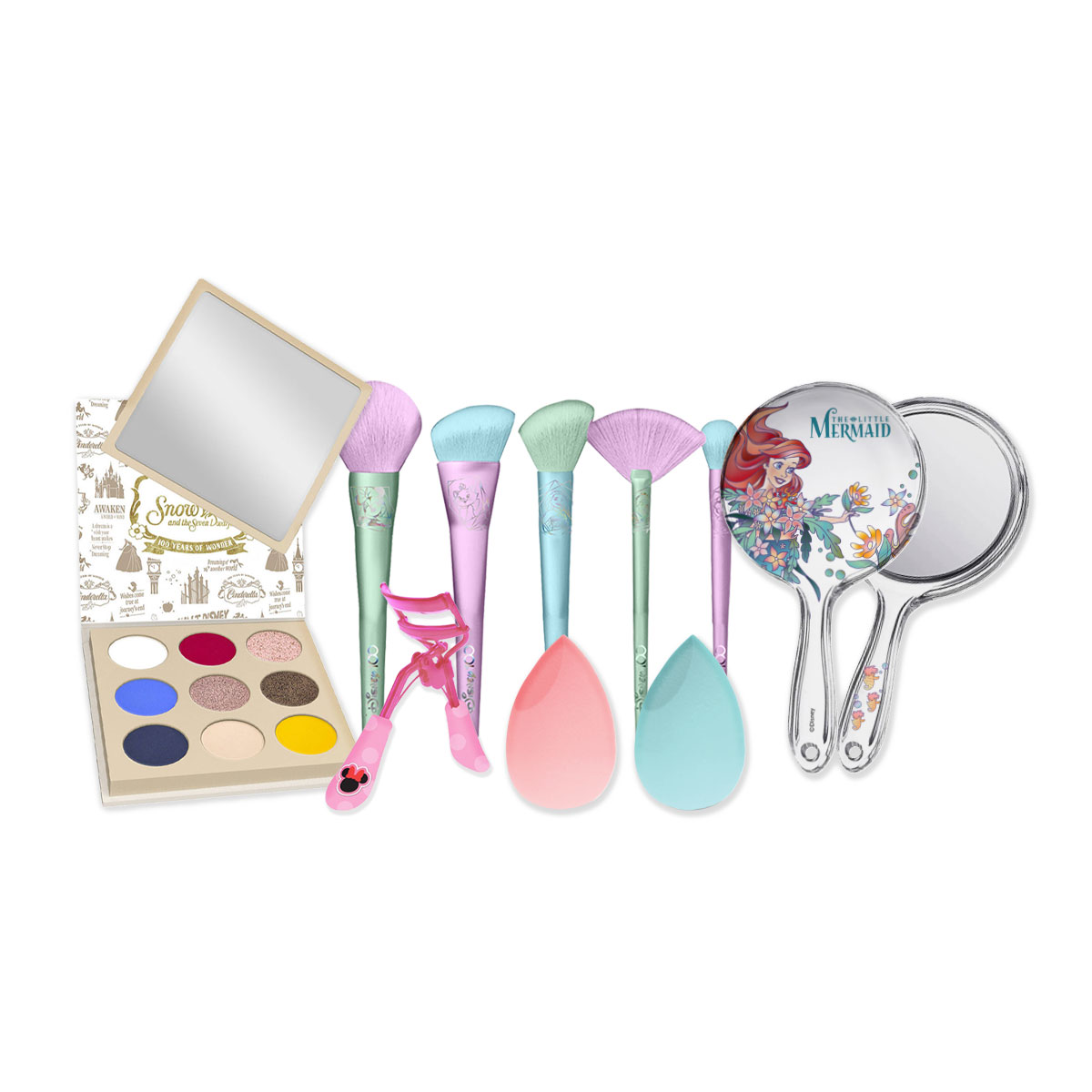 Set de Maquillaje y Accesorios Disney Blanca Nieves y Ariel 10 Piezas