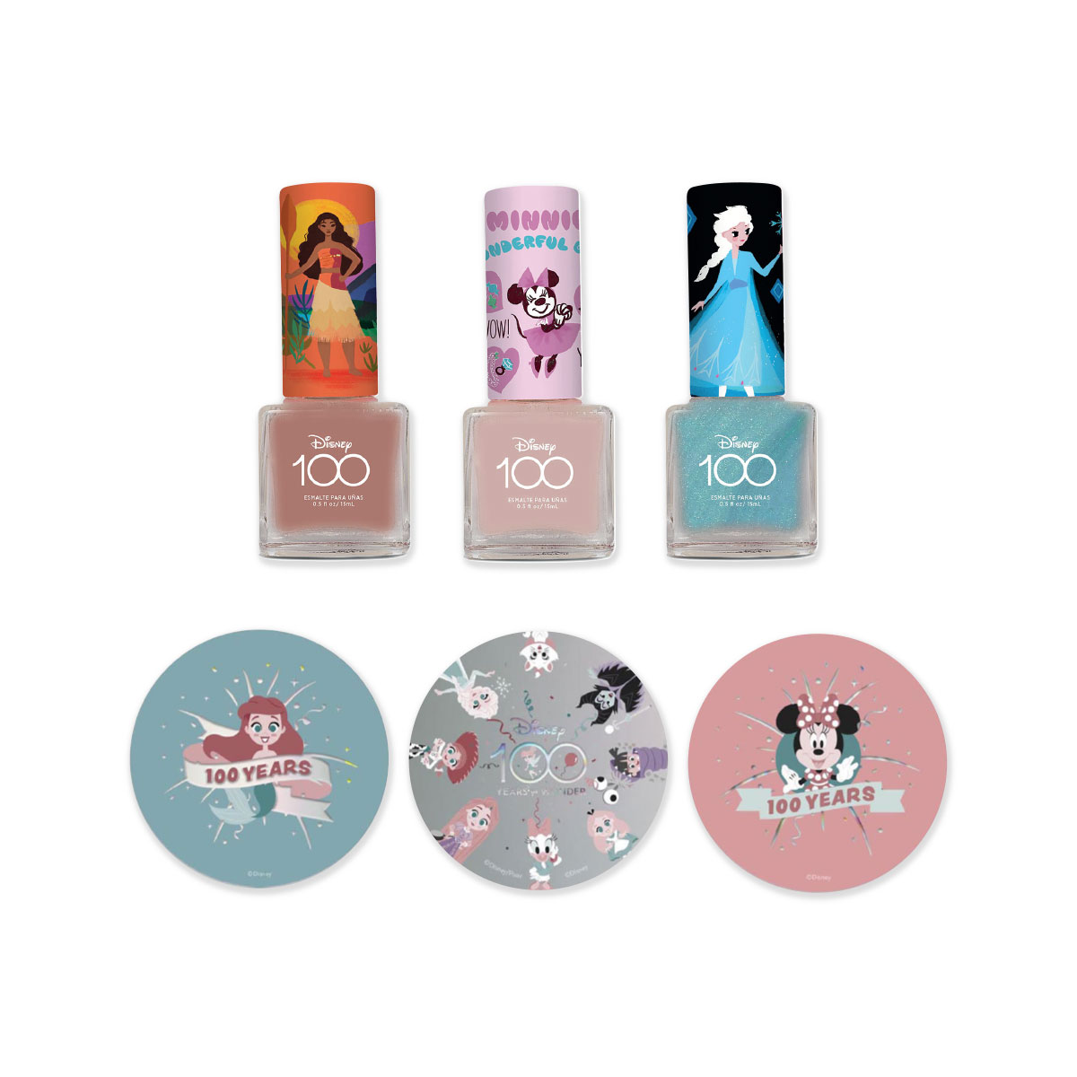 Set de 3 Esmaltes para Uñas y 3 Bálsamos Labiales Disney DiMakRos3711