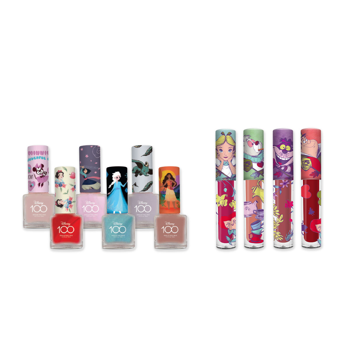 Set de 6 Esmaltes para Uñas Edición Artistas y 4 Labiales Alicia Disney DiMakRos3681