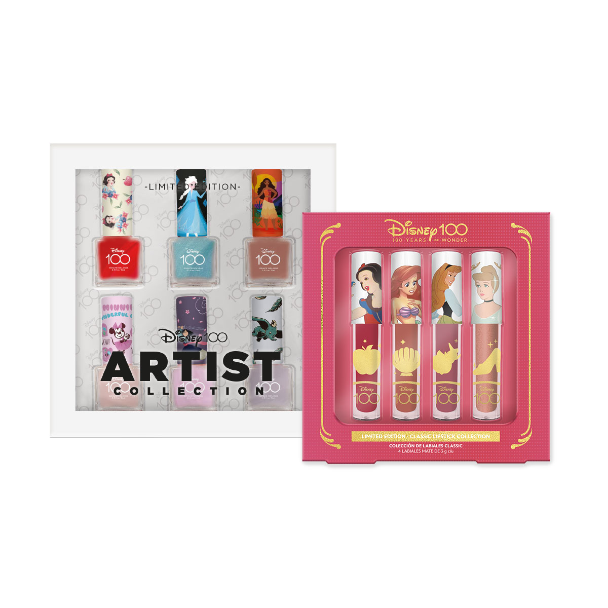 Foto 3 pulgar | Set Disney de 6 Esmaltes Edición Artistas con Set de 4 Labiales Princesas Clásicas