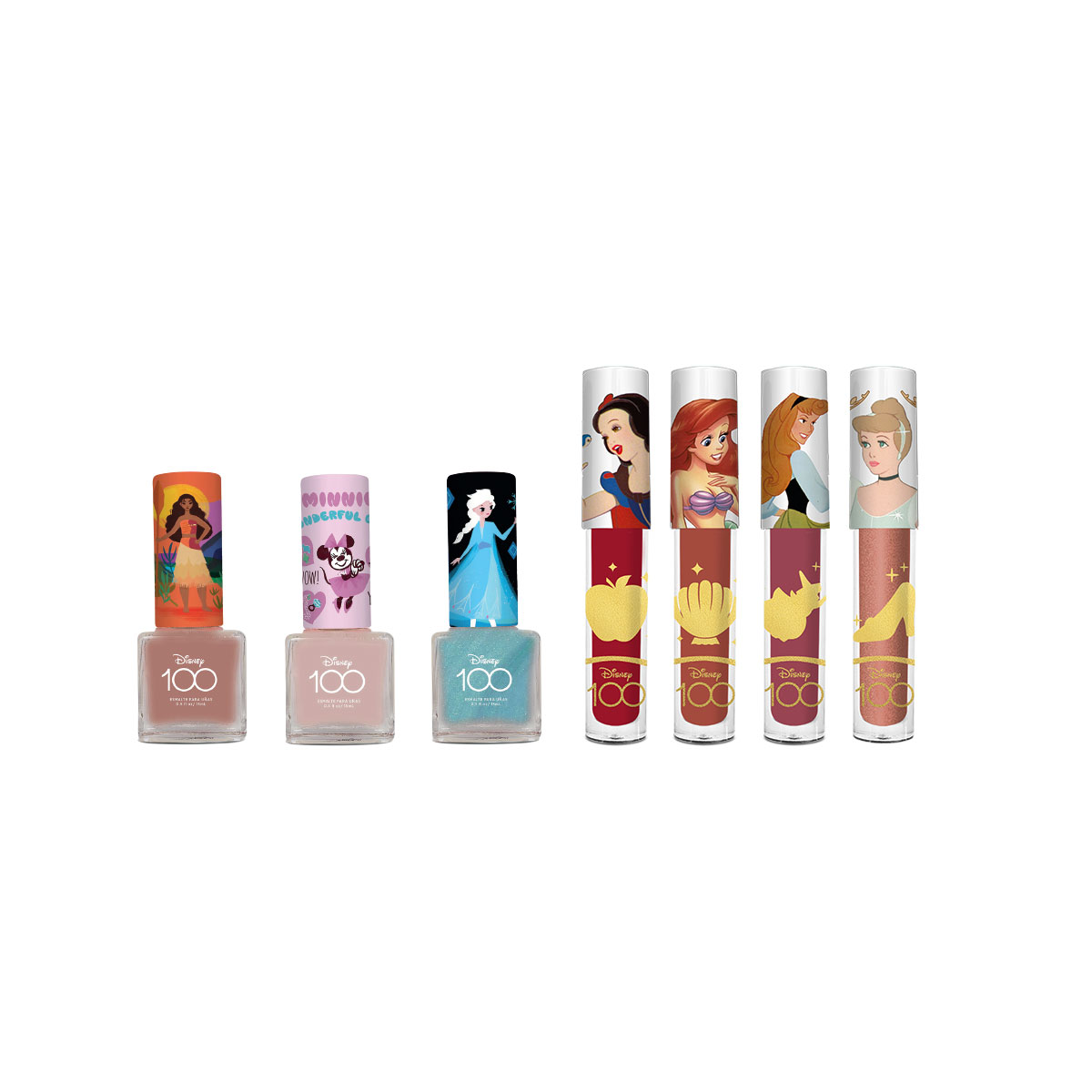 Foto 2 pulgar | Set Disney de 3 Esmaltes Artistas Mix de Personajes con Set de 4 Labiales Princesas Clásicas