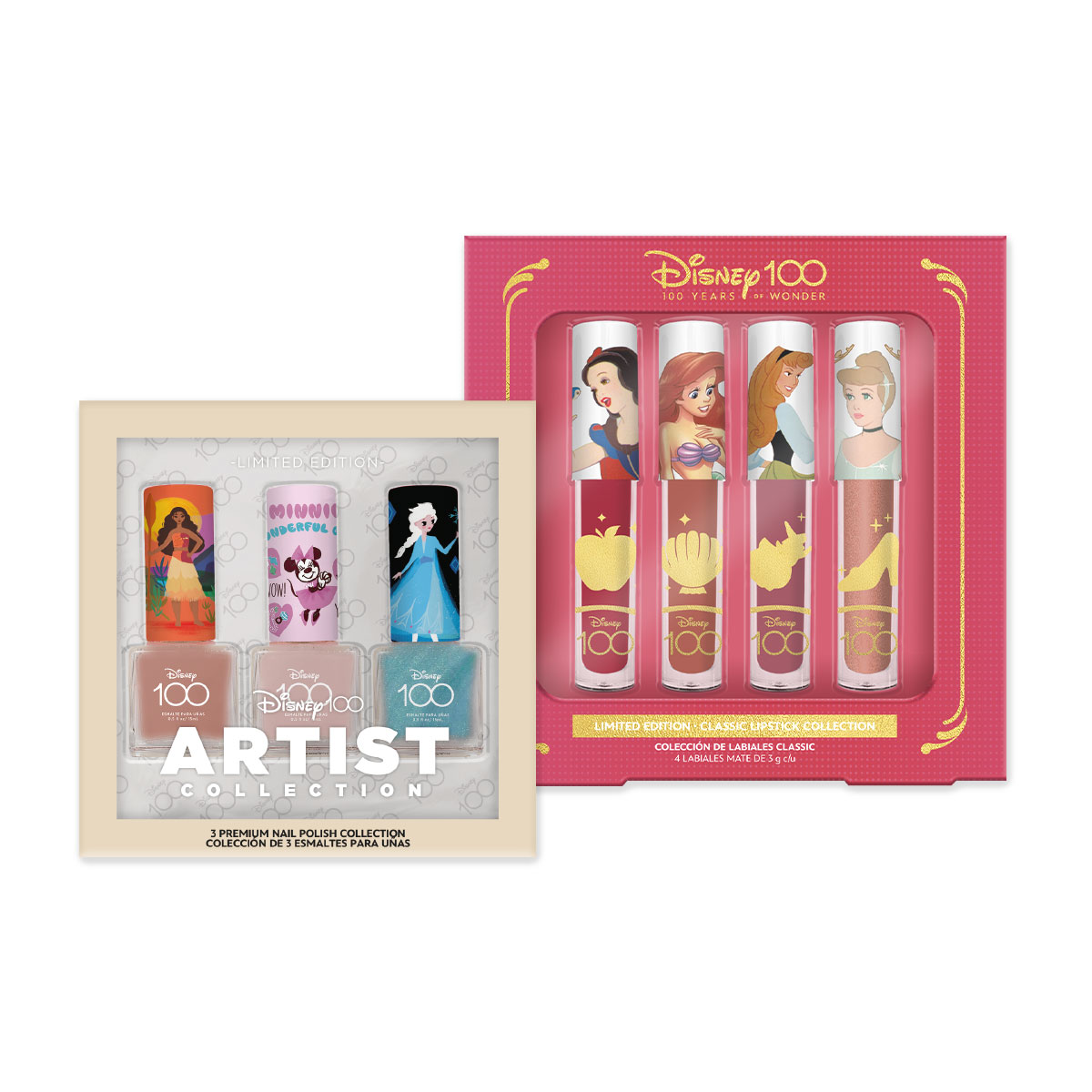 Foto 3 pulgar | Set Disney de 3 Esmaltes Artistas Mix de Personajes con Set de 4 Labiales Princesas Clásicas