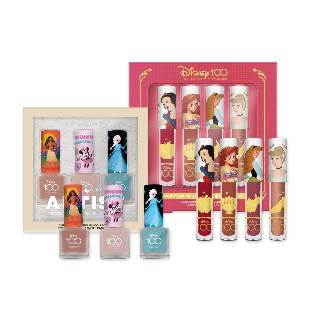 Foto 4 pulgar | Set Disney de 3 Esmaltes Artistas Mix de Personajes con Set de 4 Labiales Princesas Clásicas