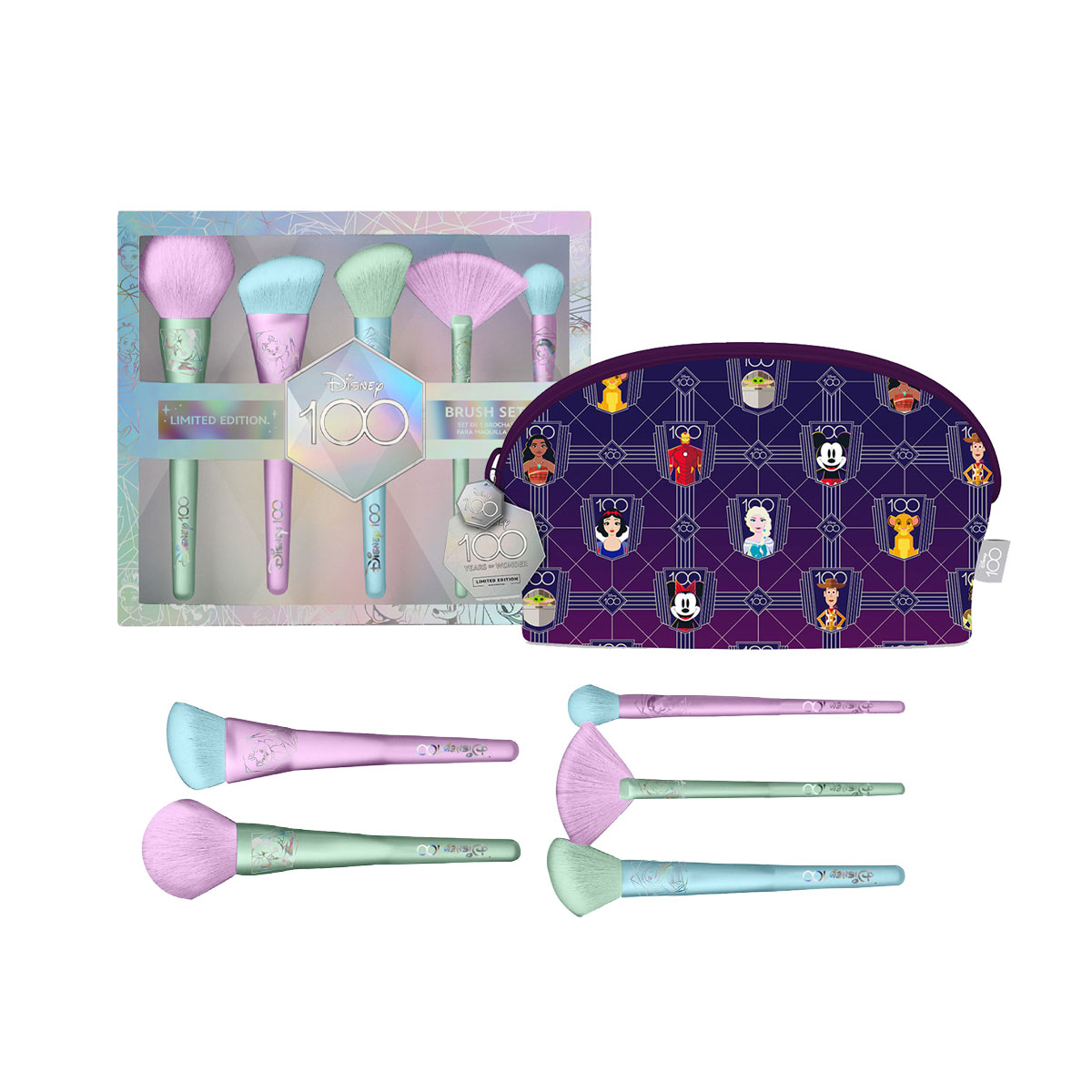 Foto 4 pulgar | Set Disney de Brochas  Holographic con Cosmetiquera Mickey y sus Amigos