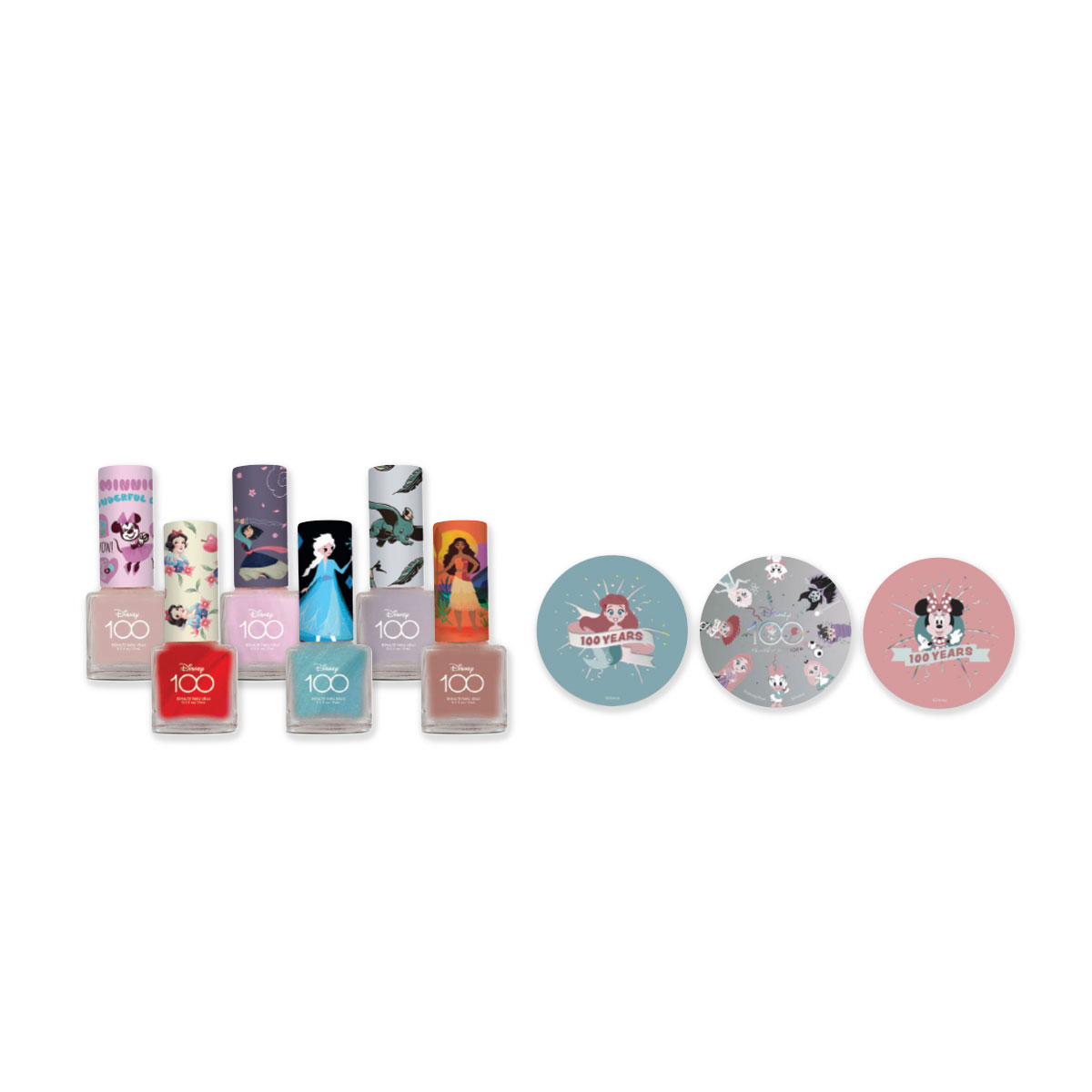 Set Disney de 6 Esmaltes Edición Artistas con Set de 3 Bálsamos Felicidad