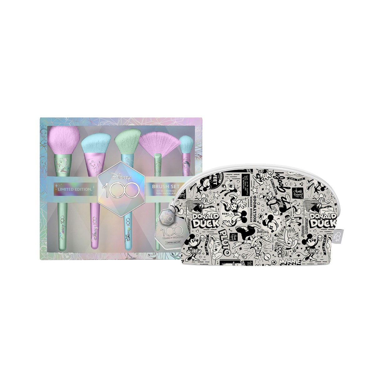 Foto 3 pulgar | Set Disney Brochas Holographic con Cosmetiquera Retro