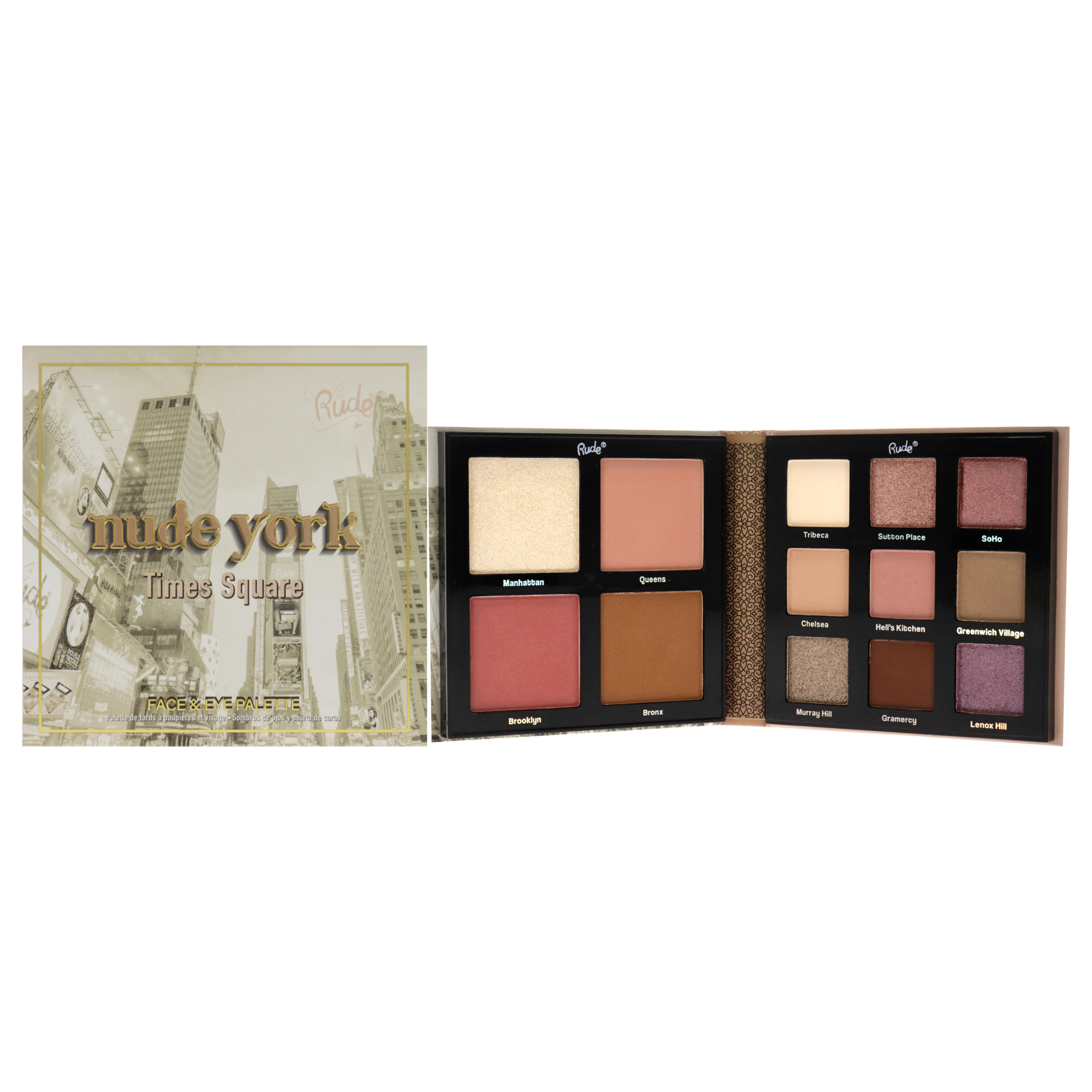 Nude York Face And Eye Palette Rude Cosmetics Multicolor